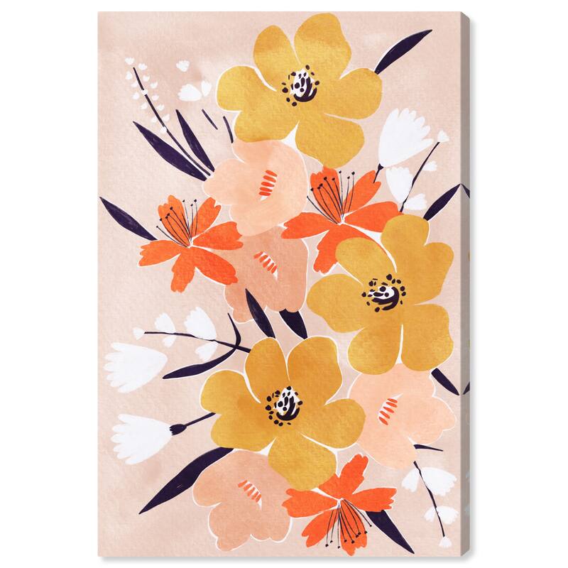Wynwood Studio Canvas Floral and Botanical Sunset in Bloom Pink and Bohemian & Eclectic Wall Art Canvas Print