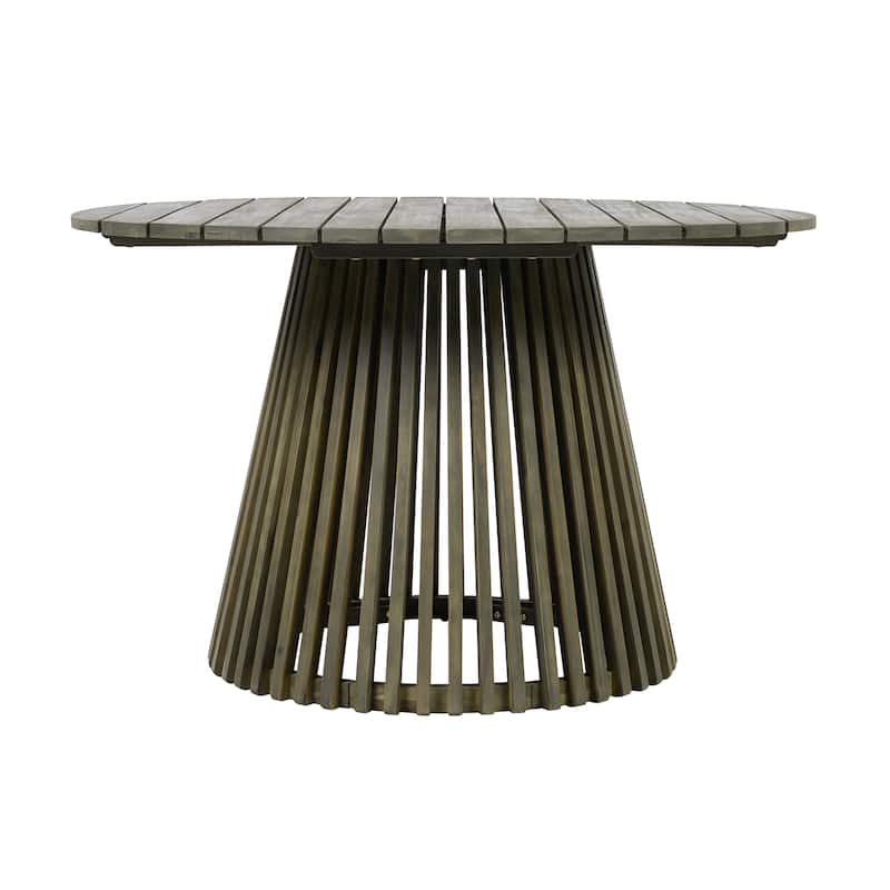 Outdoor Acacia Wood Patio Dining Table, 47.25-inch extra-large round dining table,for Backyard, Lawn, Balcony