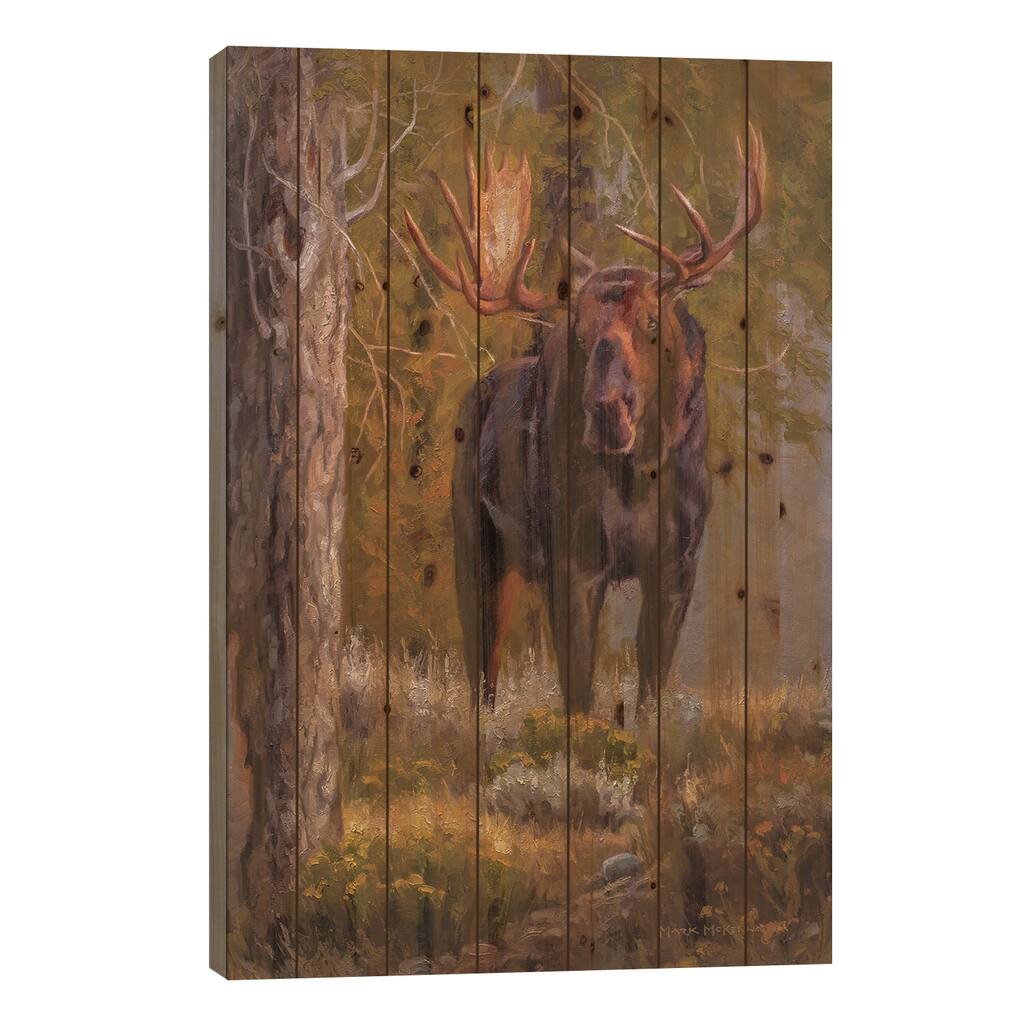The Monarch Print On Wood by Mark McKenna - Multi-Color