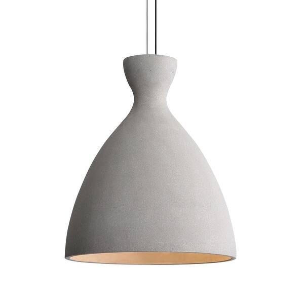 slide 2 of 4, Golden Lighting Aethera 14in Integrated LED Pendant in Grey Cement - Gold