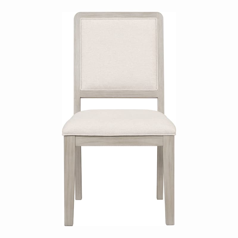 Furniture of America Billet Modern Natural Oak Wood Upholstered Side Chair (Set of 2)