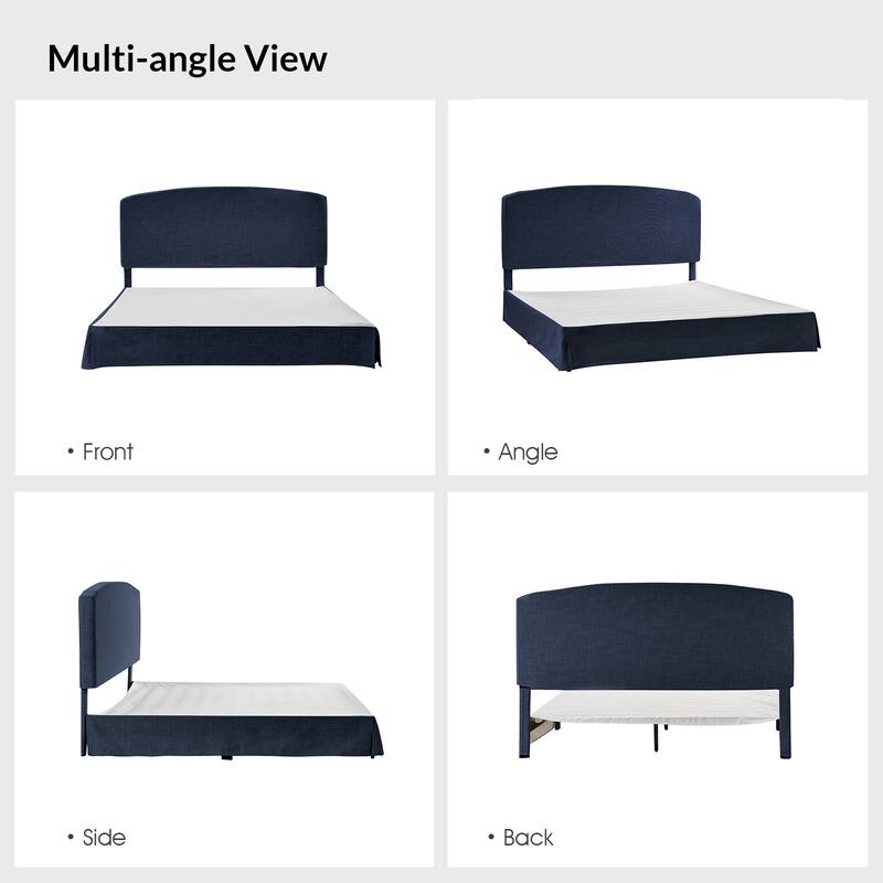 Knut Traditional 2 Piece Bedroom Upholstered Platform Bed with Washable Slipcover Set-QB by HULALA HOME