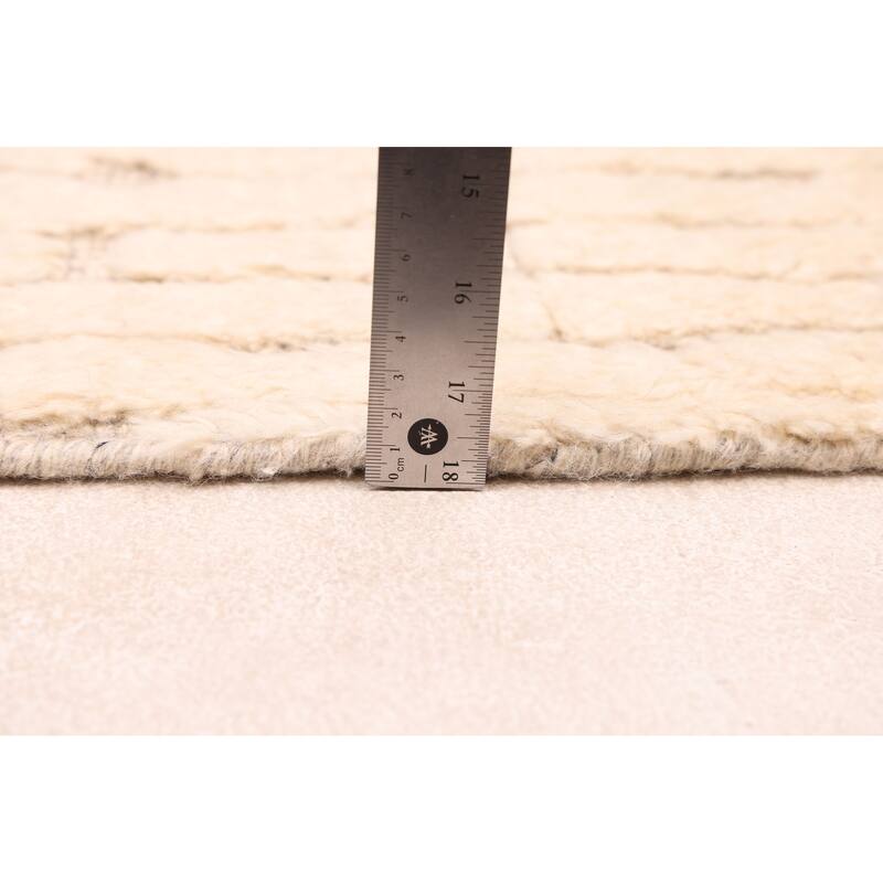 ECARPETGALLERY Hand-knotted Looma Cream Wool Rug - 8'0 x 10'1