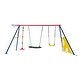 preview thumbnail 3 of 7, Interesting three swingset with Textilene swing and Tree Swing Disc metal plastic safe swing seat for age 3+