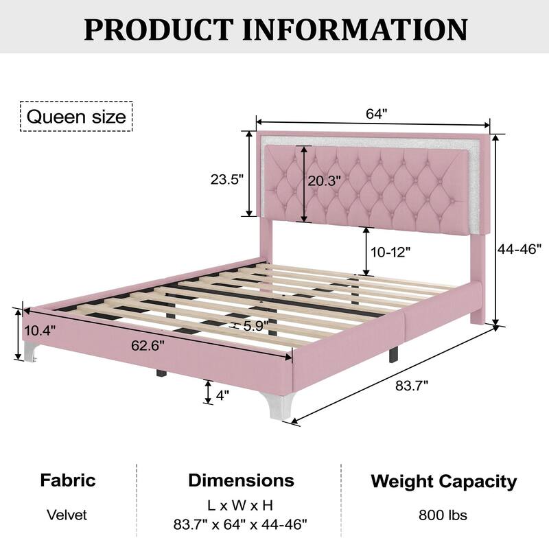 Upholstered Platform Bed (Look at the options before placing an order)