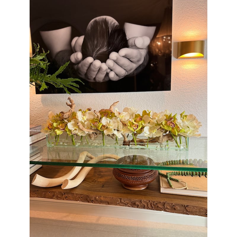 Casa Moderna with White Vandas and Green Cymbidiums