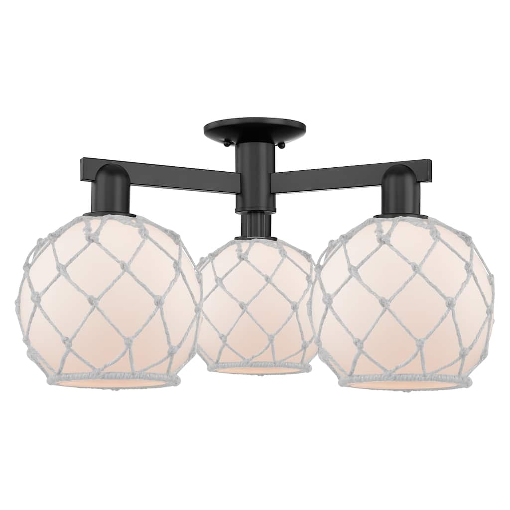 Innovations Lighting Endless Possibilities Arcadia - Farmhouse Rope - 3 Light 26" Semi-Flush Mount