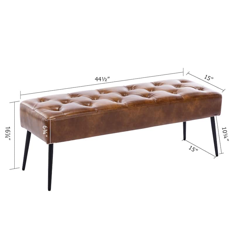 Modern 44" Length Button Tufted Bench