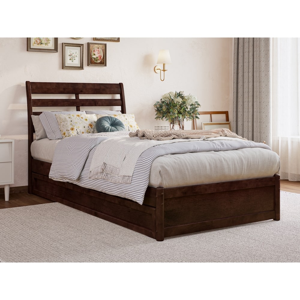 Emelie Platform Bed with Panel Footboard and Twin XL Trundle