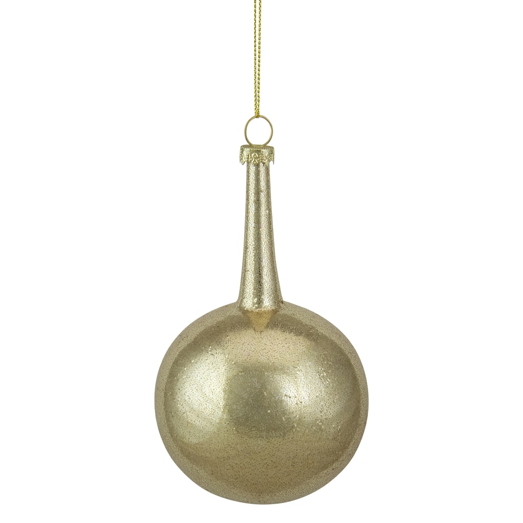 5.5" Glitter Teardrop Ball Glass Christmas Ornament