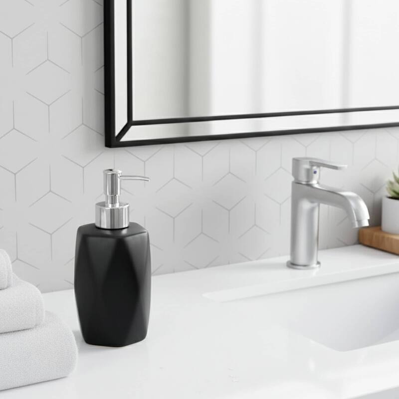 Diamond Bath Set Accessories White or Black