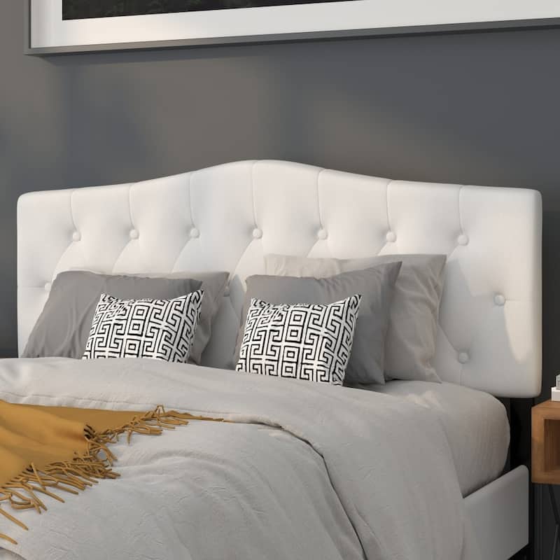 Arched Button Tufted Upholstered Headboard