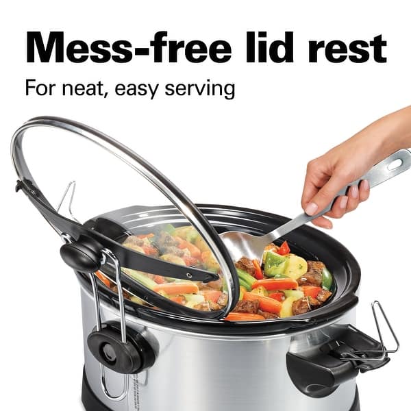 Programmable Stay or Go 6 Qt. Stainless Steel Slow Cooker with Bonus Party Dipper Programmable Stay or Go 6 Qt. Stainless Steel Slow Cooker with Bonus Party Dipper