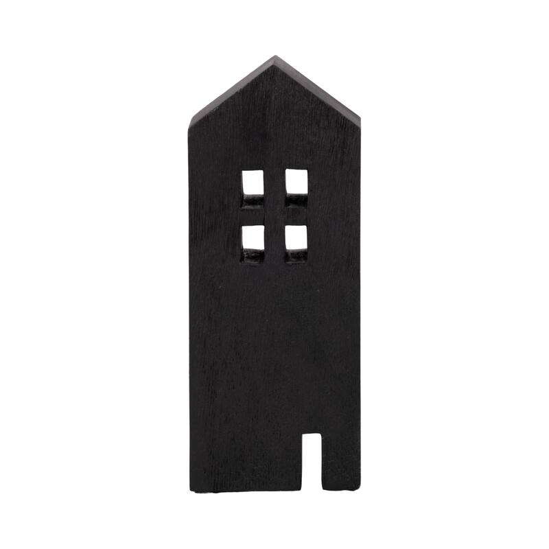 Wood House Sculpture Modern Decorative Object for Shelf Tabletop Decor