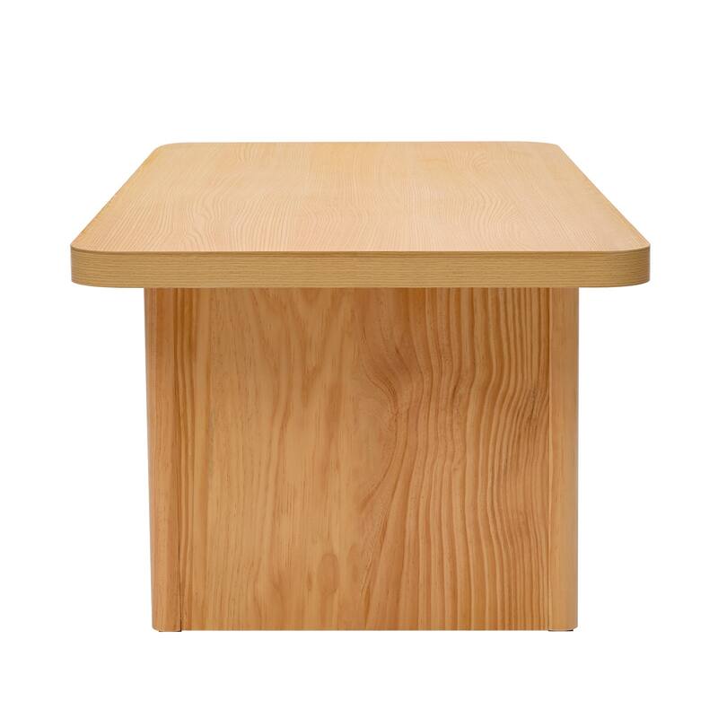 47-Inch Rectangular Center Coffee Table with Solid Pine Wood Legs - 47.24"L x 23.62"W x 17.13"H