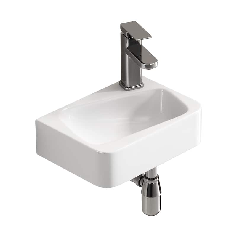 Modern Ceramic Art Basin Sink Set with Faucet and Drain - Right
