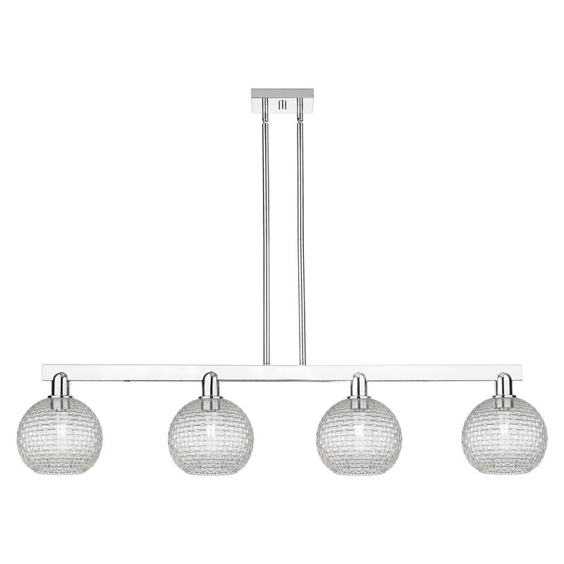 Innovations Lighting Endless Possibilities Arcadia - Athens - 4 Light 51" Basketweave Stem Hung Island Light - Polished Chrome