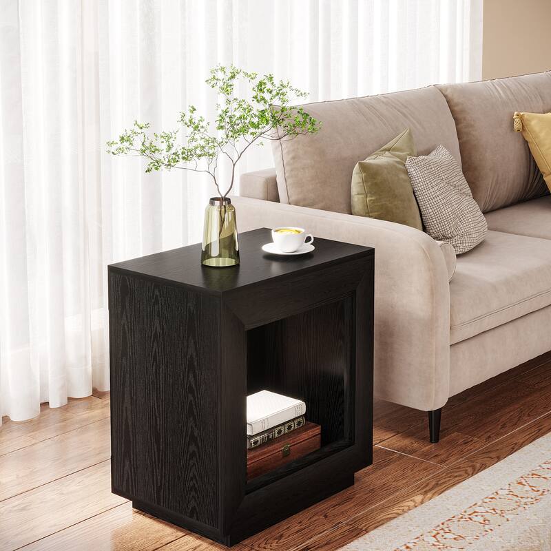 End Table, Side Table with Storage Shelf, Nightstand Bedside Table for Bedroom, Living Room, Entryway