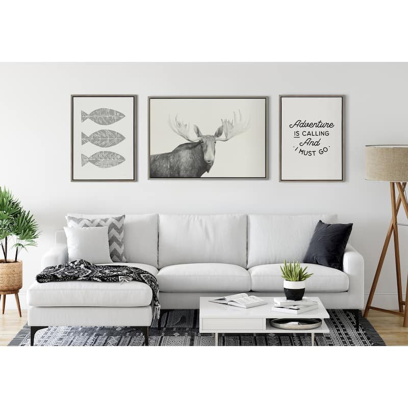 Kate and Laurel Sylvie Moose Framed Canvas by Emiko and Mark Franzen