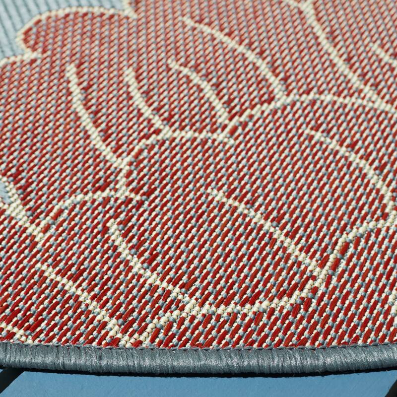 SAFAVIEH Courtyard Alison Floral Indoor/ Outdoor Patio Backyard Rug