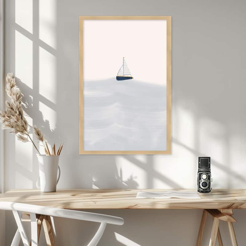 "Sailing Boat" Framed Textured Wall Art
