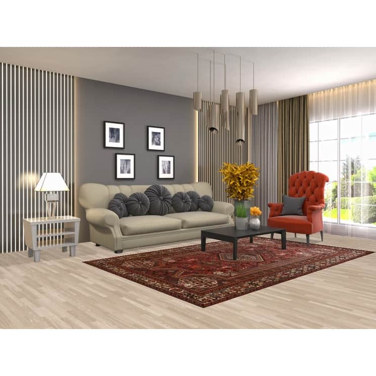 Tribal Pink Qashqai Persian Vintage Area Rug Handmade Wool Carpet - 5'4"x 8'6"