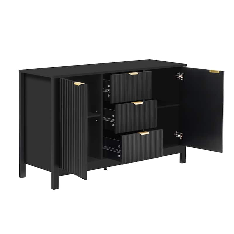Modern Entryway Cabinet with Adjustable Shelves and Soft-Close Doors