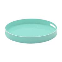 Trina Turk Aqua & White Round Tray
