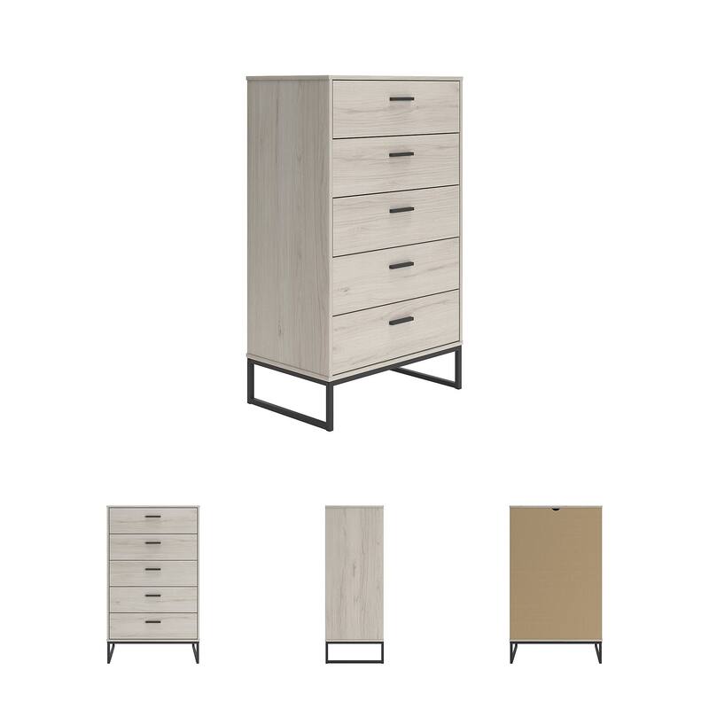 Signature Design by Ashley Socalle Light Natural/Black 5 Drawer Chest