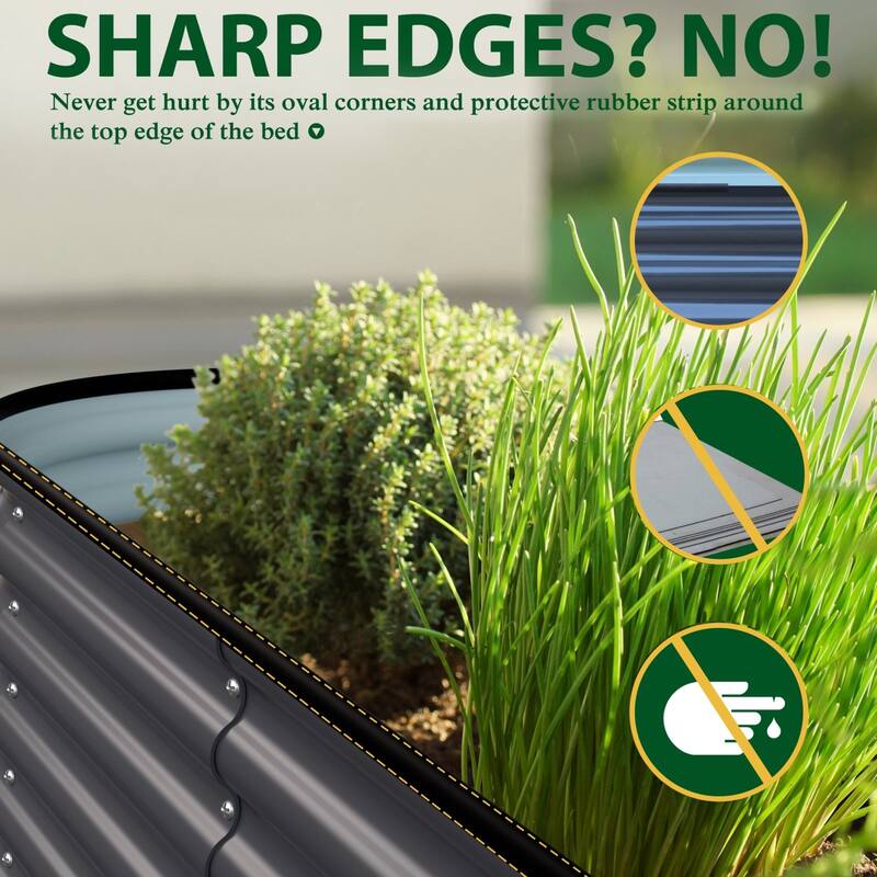 VEIKOUS Modular Metal Raised Garden Bed, Corrosion-Resistant Steel, Outdoor Planter Box for Vegetables, Flowers & Herbs