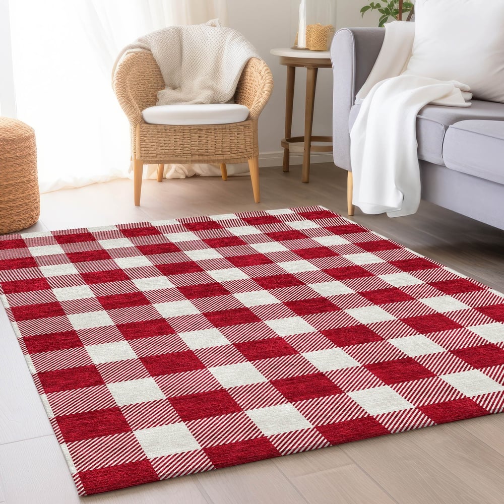 Premium Washable Super Soft Plaid Mayfield Rug