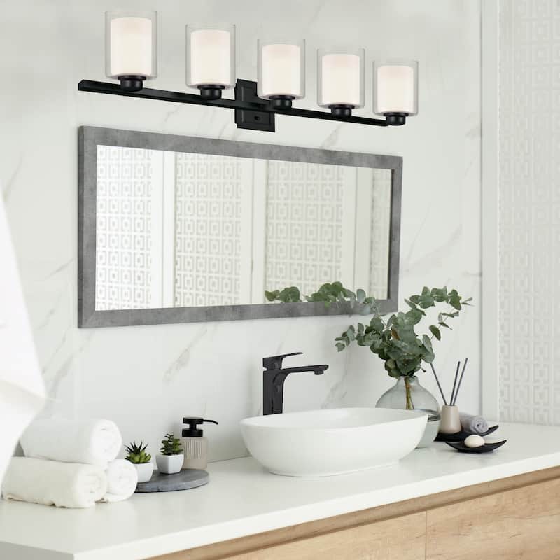 5 Light Oslo Vanity Light Fixture Matte Black - Matte Black