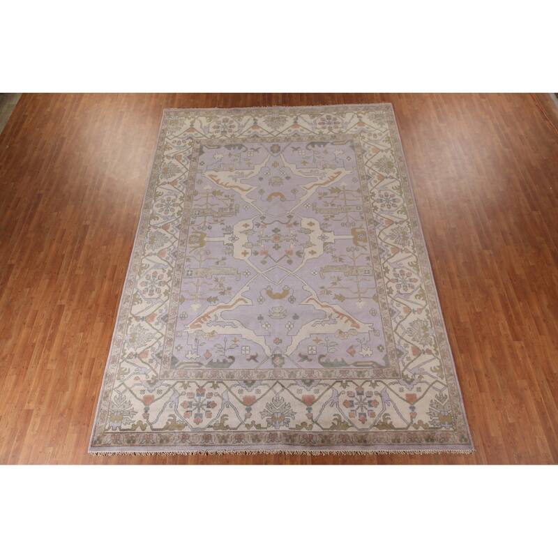 Large Oushak Oriental Rug Handmade Wool Carpet - 9'11"x 14'0"