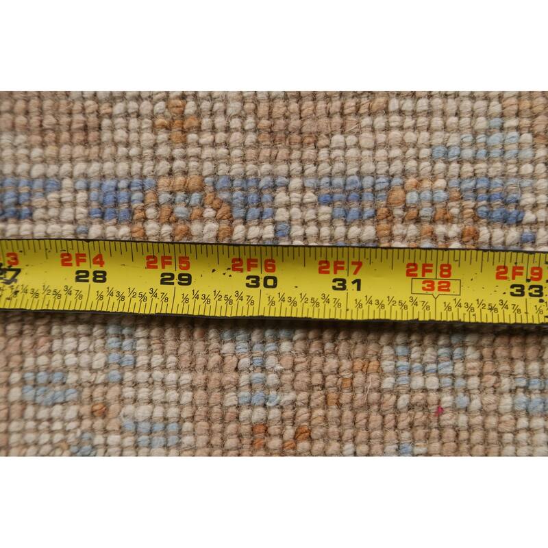 Hand Knotted Oriental 100% Wool Carpet Transitional Geometric Oranges & Rust Oushak Area Rug - 3' 0'' X 2' 0''