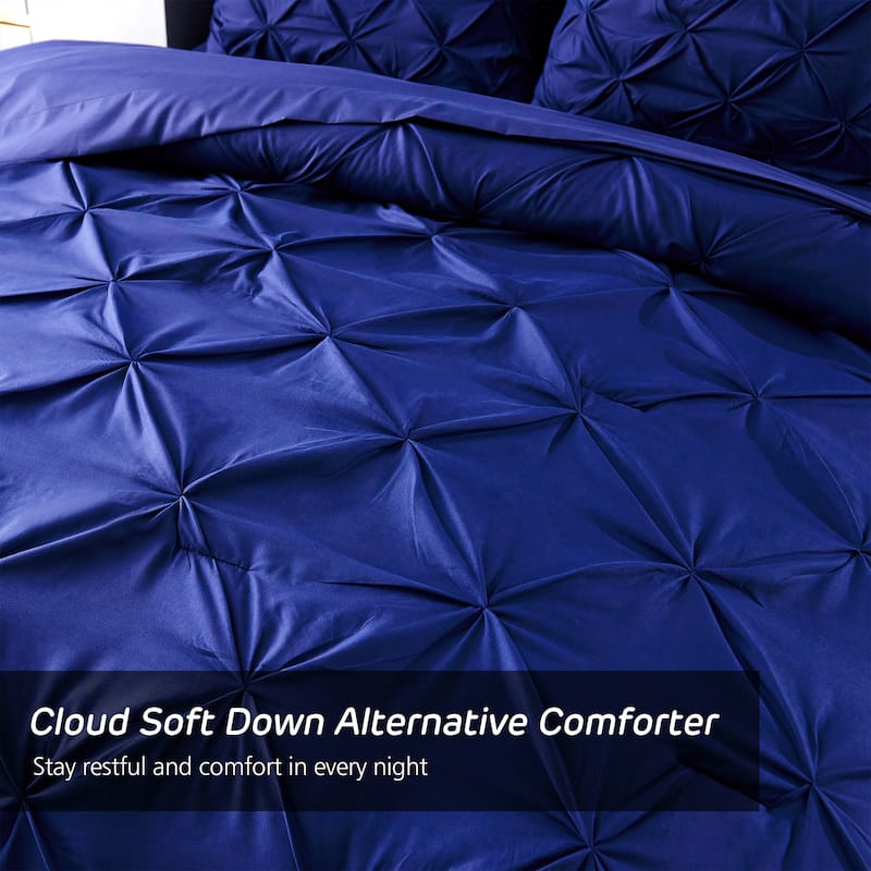 8 Piece Pintuck Comforter Set with Sheets