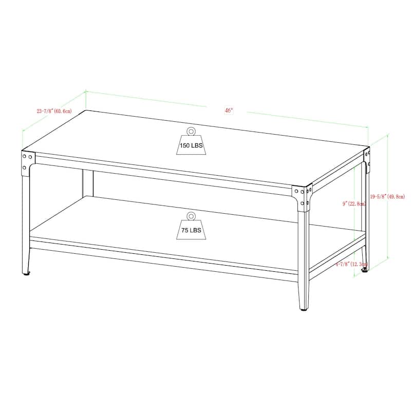 Middlebrook Witten 46-inch Angle Iron Coffee Table
