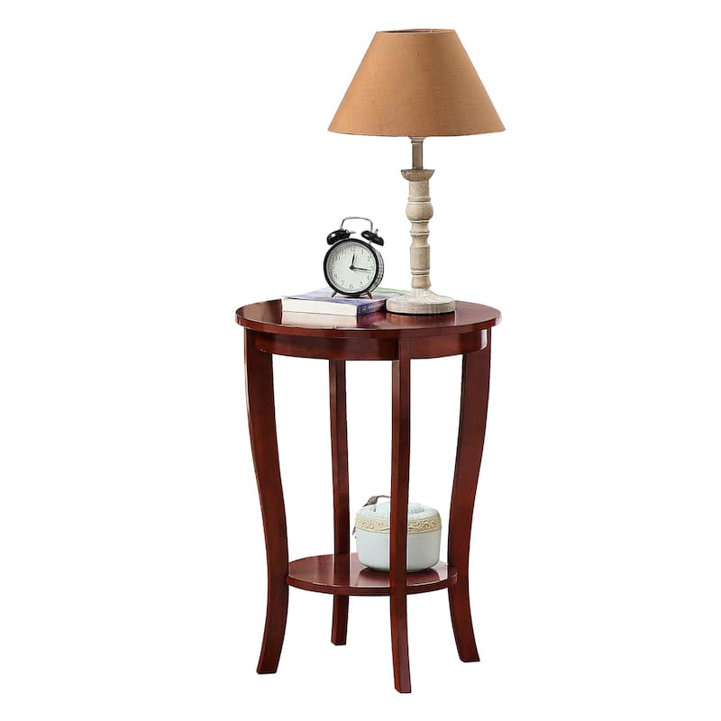 Convenience Concepts American Heritage Round End Table with Shelf