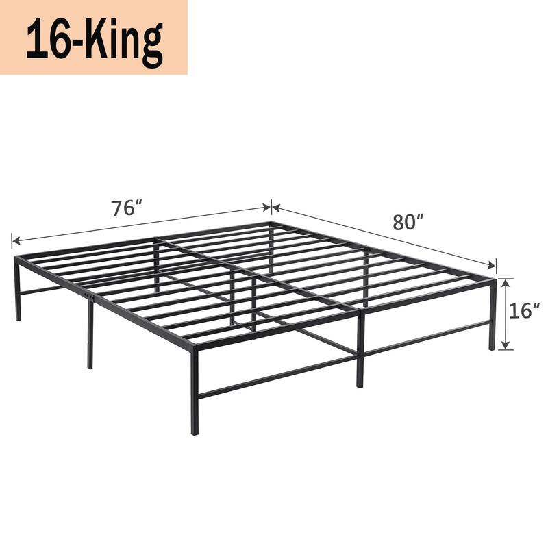 VECELO 14/16/18 inch Metal Platform Bed Frames Steel Slat,Mattress Foundation with Steel Slat Support/No Box Spring Needed