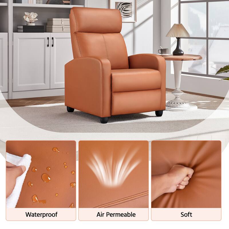 Yaheetech Recliner Chair PU Leather Adjustable Reclining Chair Sofa