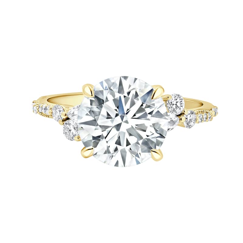 Auriya 14k Gold 5 2/4ctw Round Lab grown Nature's Inspired Diamond Engagement Ring (E-F VS)