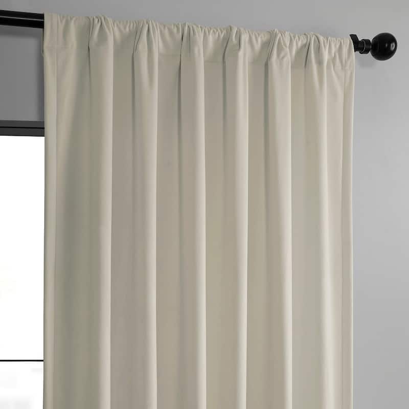 Exclusive Fabrics Basic Deluxe Velvet Room Darkening Curtain Pair - 2 Panels Window Curtains