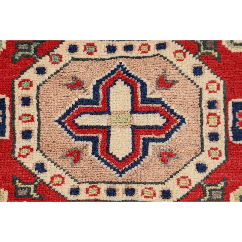 Kazak Foyer Rug Hand-Knotted Traditional Wool Carpet - 2'11" x 4'0"