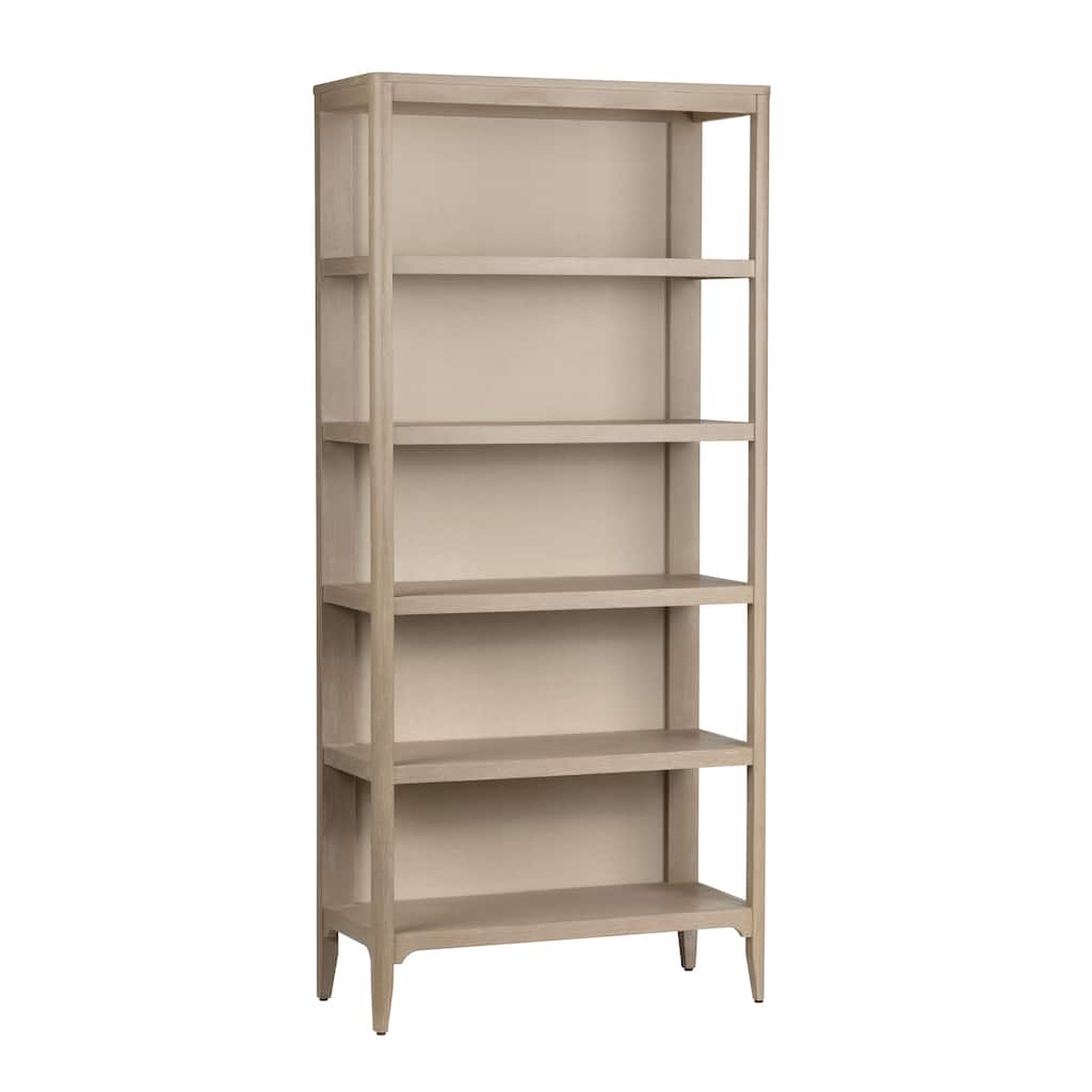78 in. Tan Solid Wood 4 Shelf Bookcase