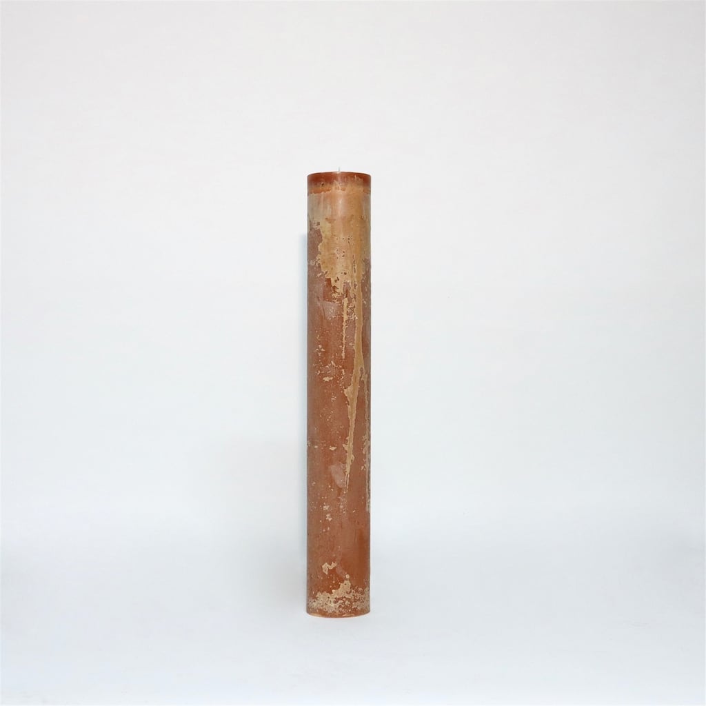 Med. Round 1-Wick Pillar Candle 4"Dia x 23.65"H Cognac -ST - Cognac