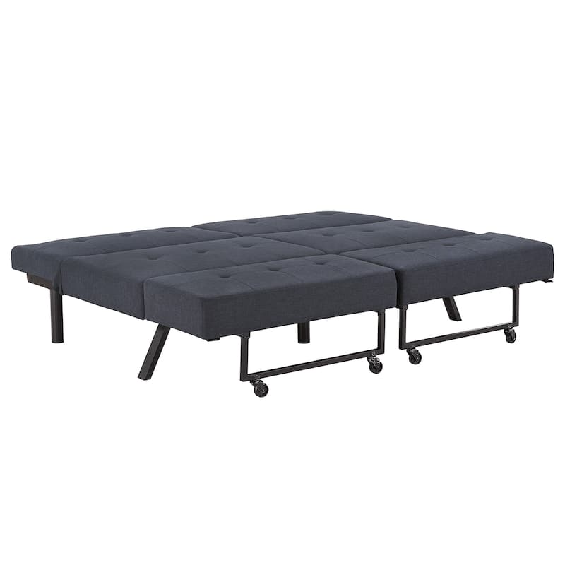 Palatka Full 80" Wide Tufted Fabric Convertible Futon by iNSPIRE Q Classic