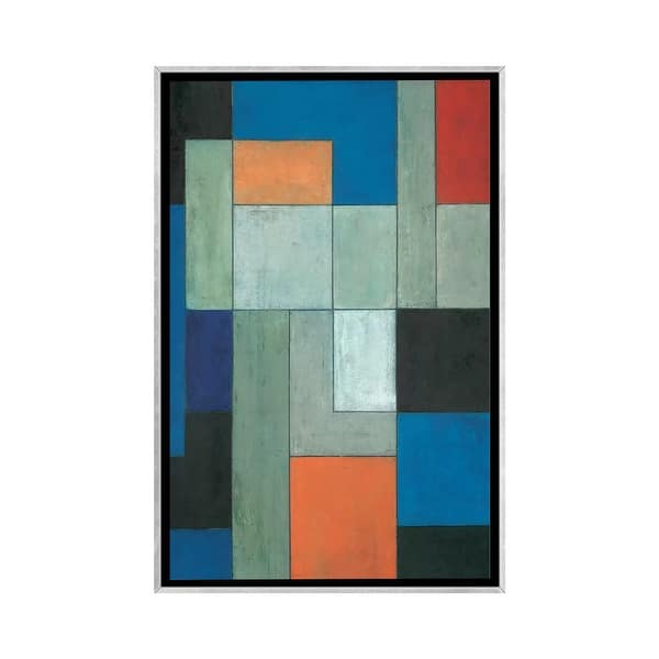 slide 2 of 15, iCanvas "Grey Matters Blue" by Stephen Cimini Framed Silver - 40x26