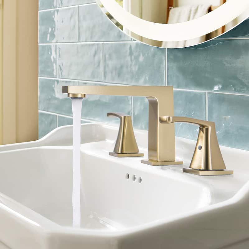 4.72"H Stainless Widespread 2-Handle Bathroom Sink Faucet