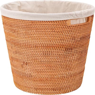 Rattan Laundry Hamper With Removable Liner Bag - 14.5"L x 10.2"W x 15"H