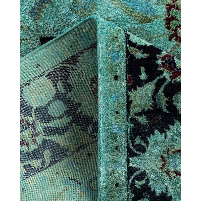 Fine Vibrance One-of-a-Kind Hand-Knotted Area Rug - Green, 4' 8" x 7' 5" - 4' 8" x 7' 5"