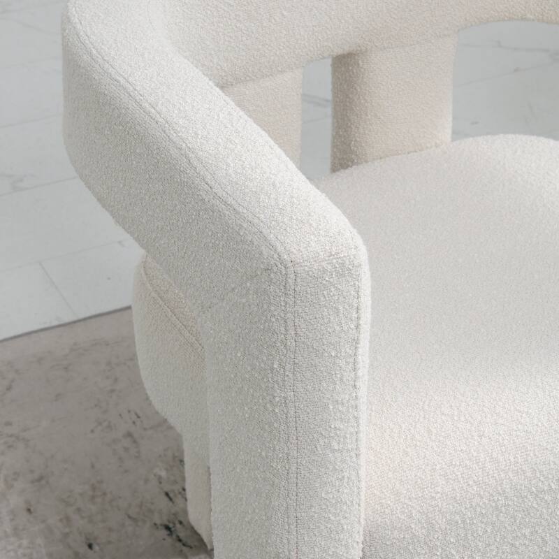 KINWELL 24" Wide Boucle Upholstered Armchair (Set of 2)